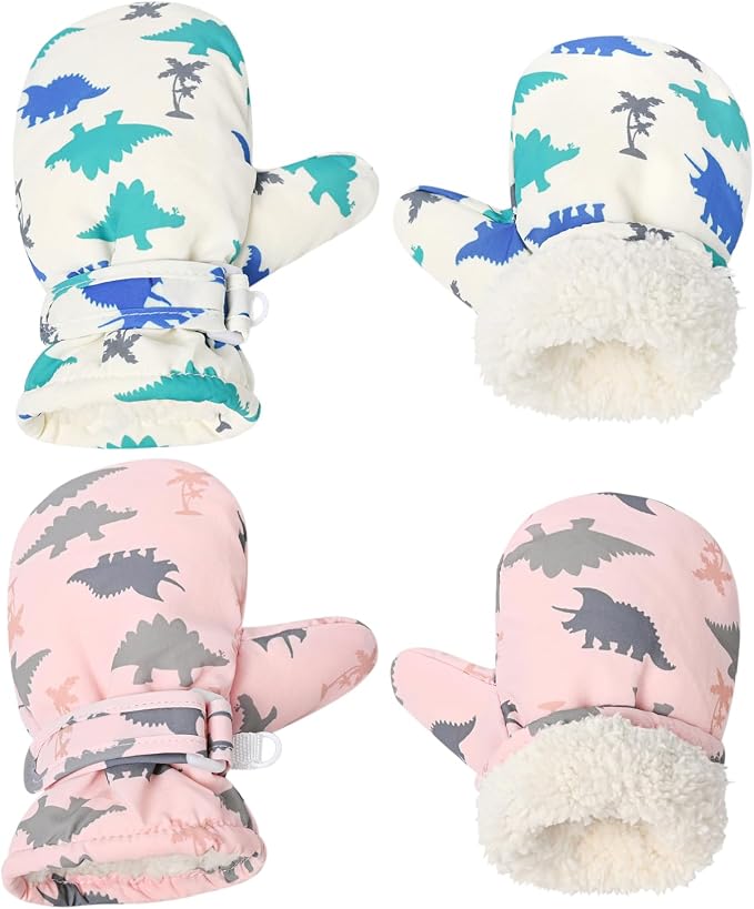 Fleece Lined Mittens for Baby Boys Girls, Baby Toddler Little Kids Winter Warm by Weradau