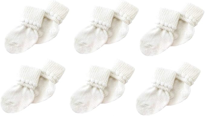 Nurses Choice 6 Pack Cotton Unisex Baby Socks by NursesChoice