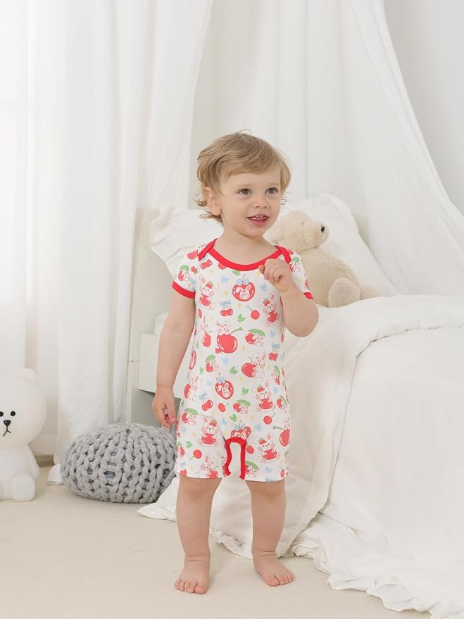 GUISBY Baby Rayon Romper Pajamas, 0-24M | Silky Soft Feel，Snap Closure，Footless - Image 3
