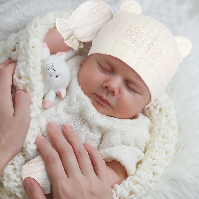 Newborn Baby Hat and Mittens Set Bear Ears Toddler Infant Beanie Caps Newborn - Image 5