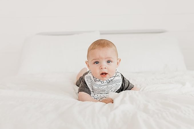 Copper Pearl 4 Pack Soft Cotton Baby Bibs for Drooling and Teething, Absorbent Drool Bibs for Baby Girl and Boy, Adjustable to Fit Newborns to Toddlers, Tons of Styles (Westyn)