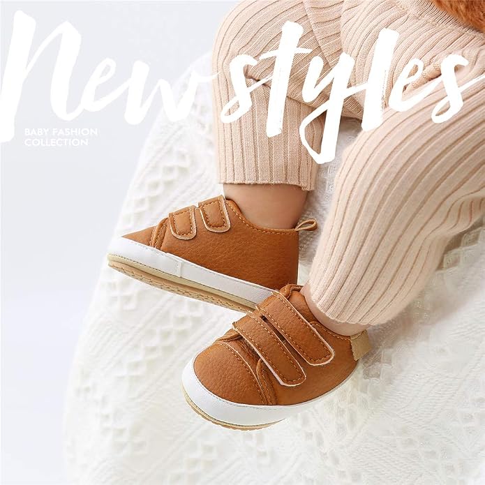 Meckior Toddler Baby Boys Girls High Tops Ankle Sneakers Soft Anti-Slip Sole PU - Image 2
