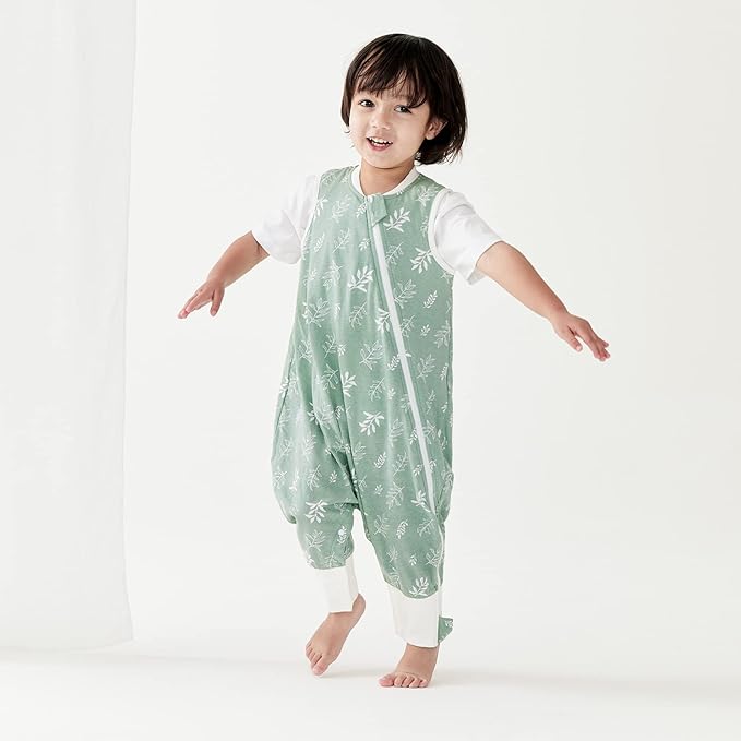 Duomiaomiao 2 Pack 0.5 TOG Toddler Sleep Sack 6-12 Months 100% Cotton Lightweight Baby Sleep Sack with Feet, Breathable Comfy Toddler Wearable Blanket