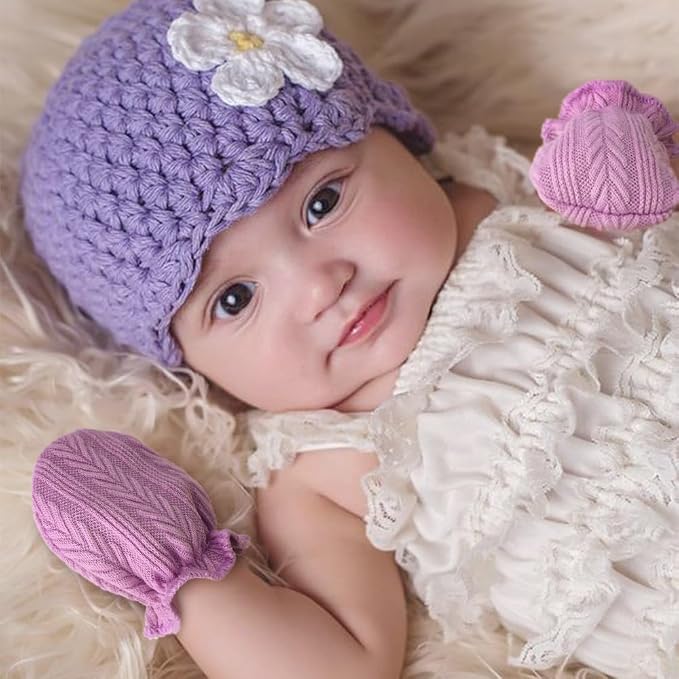 BQUBO Newborn Infant Toddler Mittens No Scratch Cotton Elastic Wrist Gloves - Image 2