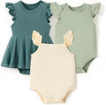 PATPAT Baby Girl Bamboo Viscose Bodysuits Set by PATPAT