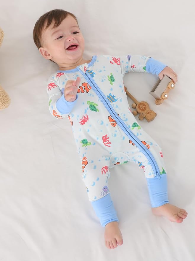 GUISBY Baby Footless Pajamas, Rayon of Bamboo, NB-2T | Rayon of bamboo softness - Image 5