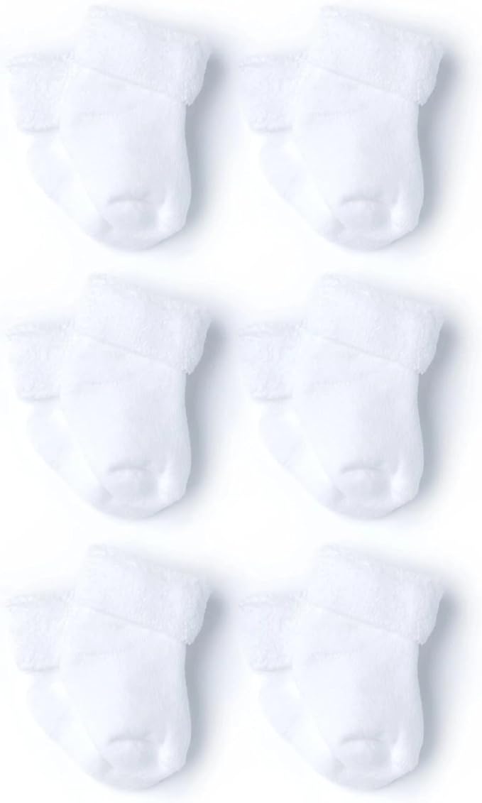 Gerber Baby Boys & Girls 6-Pack White Terry Socks by Gerber