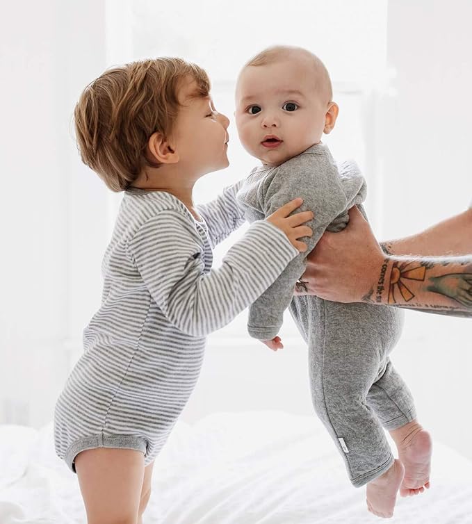 Burt's Bees Baby Long Sleeve Quilted Wrap-Front Jumpsuit, 100% Organic Cotton - Image 4