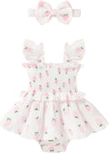 YOUNGER TREE Baby Girl Clothes Ruffle Romper Boho Dress Summer Cake Smash by YOUNGERTREE