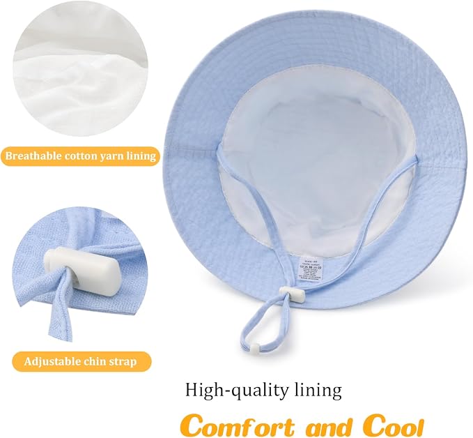 Baby Sun Hat Infant Toddler Summer Cotton Yarn Bucket Hat - Image 5