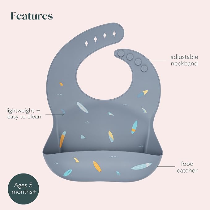 Silicone Bib Set of 2, Waterproof, - Image 5