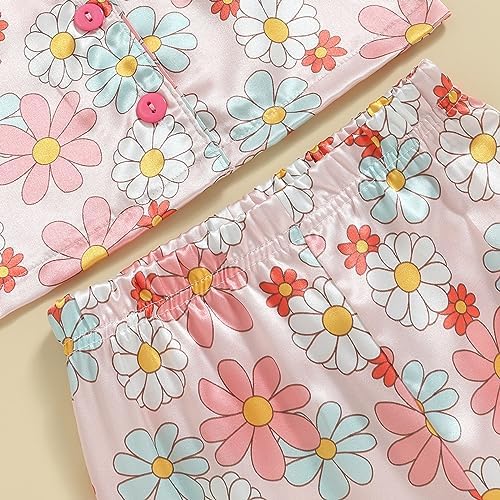 Kids Baby Girl Boy Satin Pajamas Set Button Down Sleep Shirt Top+Long Pants - Image 5