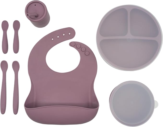 WeeSprout Baby Led Weaning Bundle, Silicone Suction Bowl, Bib & Cup, Develops by WeeSprout