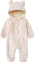 Baby Furry Jumpsuit Infant Bear Onesies Zipper Long Sleeve One-Piece Romper by BabymineStartFromTheHeart