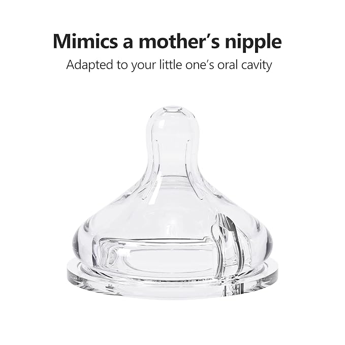Yooforea Silicone Coated Glass Baby Bottle, 2M+ Medium Flow Nipple I Anti-Colic, Wide Neck, Stable Base I Medical-Grade Silicone Coating for Shatter Protection, BPA BPS PVC Free (2 Pack, 5 Ounce-Tea)