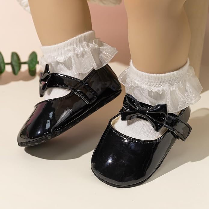 KIDSUN Infant Baby Girls Mary Jane Shoes Non-Slip Rubber Sole Ballet Slippers - Image 2