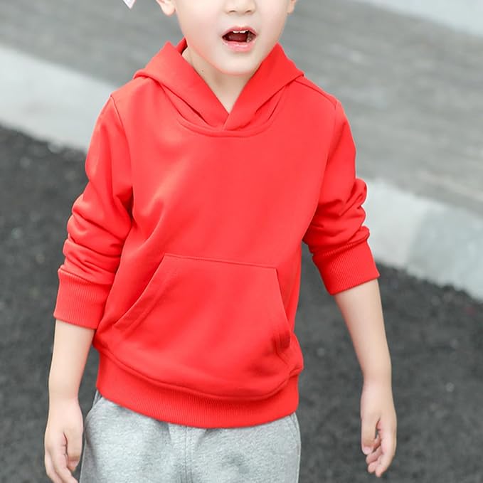 Baby Kids Boy Girl Solid Casual Pocket Hoodie Sweatershirt Long Sleeve Pullover - Image 6