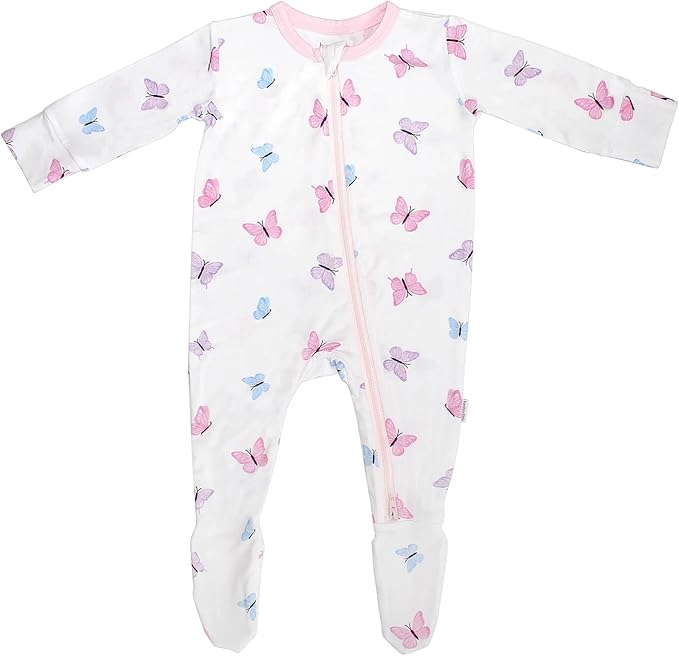 Bamboo Little Soft Baby Footie Pajamas, Baby Clothes, Newborn Sleepers, 95% Viscose and 5% Spandex, 0-24 Months
