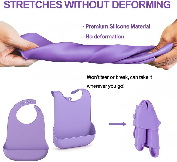 Silicone Adult Bib, Adjustable and Washable Bib - Image 2