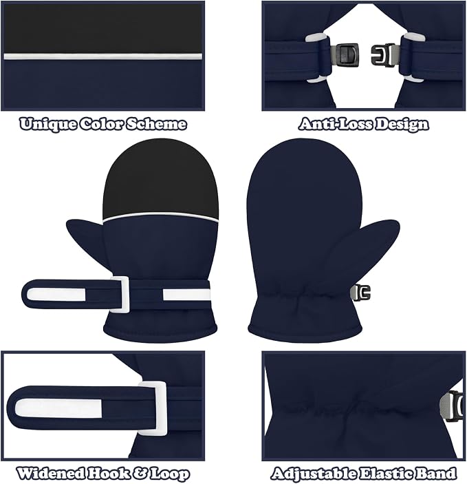 Sarfel Toddler Mittens Waterproof Toddler Gloves Baby Winter Mittens Toddler - Image 5
