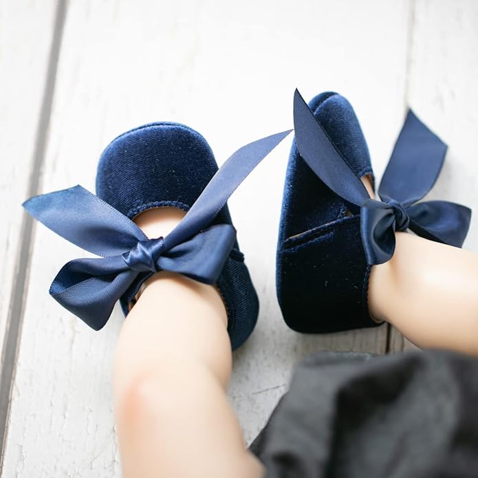 KIDSUN Infant Baby Girls Mary Jane Shoes Non-Slip Rubber Sole Ballet Slippers - Image 2