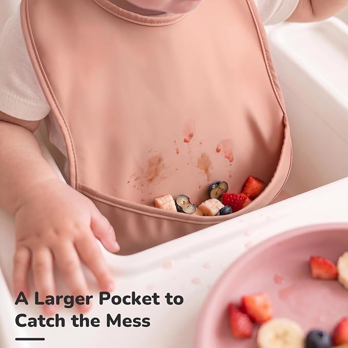 POIKSHARK 4-Pack Waterproof Baby Feeding Bibs - Image 4