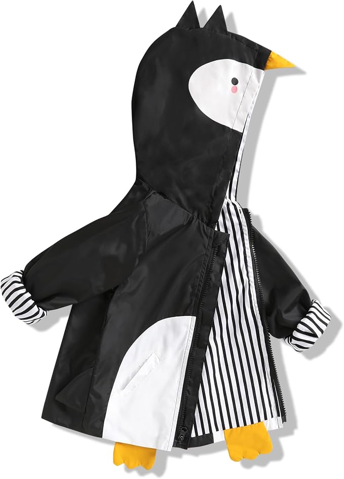 YOUNGER TREE Toddler Baby Boy Girl Duck Raincoat Cute Cartoon Hoodie Zipper by YOUNGERTREE