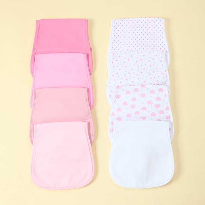 Baby Burp Cloths 8-Pack, Waterproof Burping Cloths, 4-Layer Super Absorbent & - Image 5
