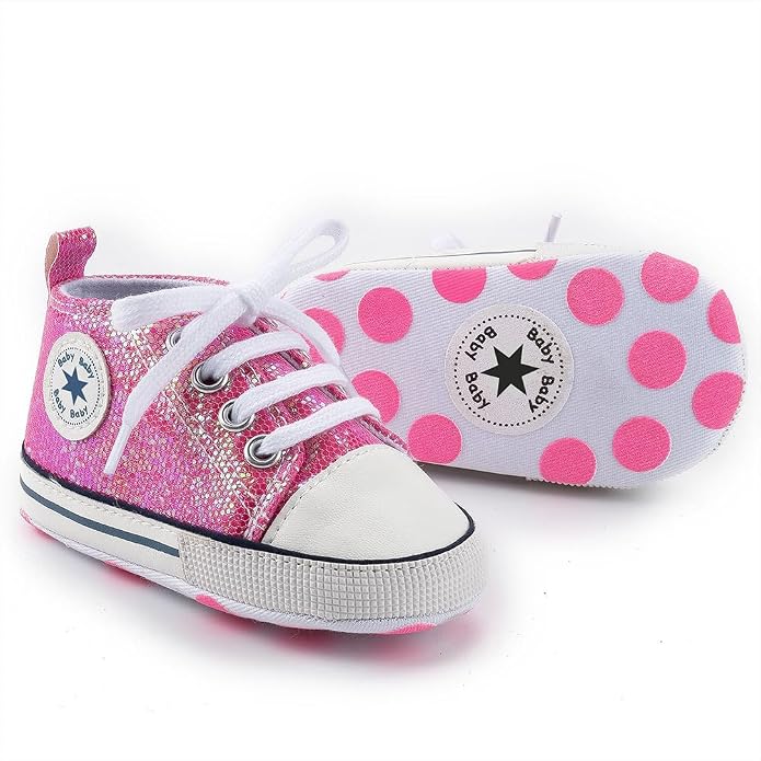 Unisex Baby Girls Boys Canvas High-top Shoes, Newborn Infant Anti-Slip Soft - Image 5