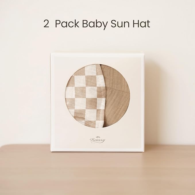 Konssy 2-Pack Muslin Baby Girl Sun Hats - Image 5