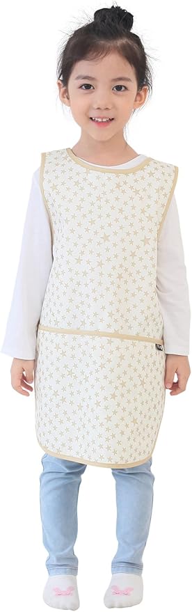 Kids Painting Apron – Waterproof Art Smock for Toddlers & Preschoolers, Messy Play, Baking, Crafts, Cooking, Mealtime