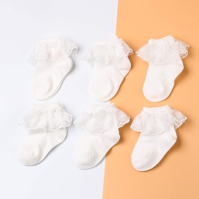 6 Pairs Baby Girls Socks - Image 7