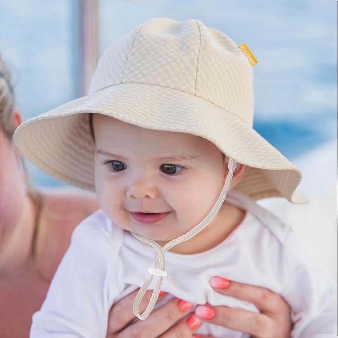 HONGTEYA Baby Sun Hat Wide Brim Adjustable Toddler Beach Bucket Hat | Soft - Image 5