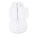 Dreamland Baby Viscose Swaddle Blanket (0-6 Months). 1.0 TOG Ultra Soft Swaddle Blanket w/Built in Band. 97% Viscose, 3% Spandex (White with Grey Stars). Mom-Owned US Business, Premium Materials