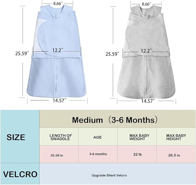 Baby Sleep Sack Swaddle 2 Pack, 3-Way Adjustable, Organic Cotton | Swaddles 3-6 - Image 7