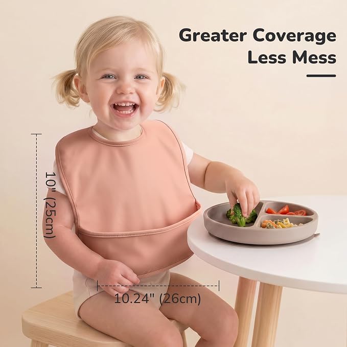 POIKSHARK 4-Pack Waterproof Baby Feeding Bibs - Image 2