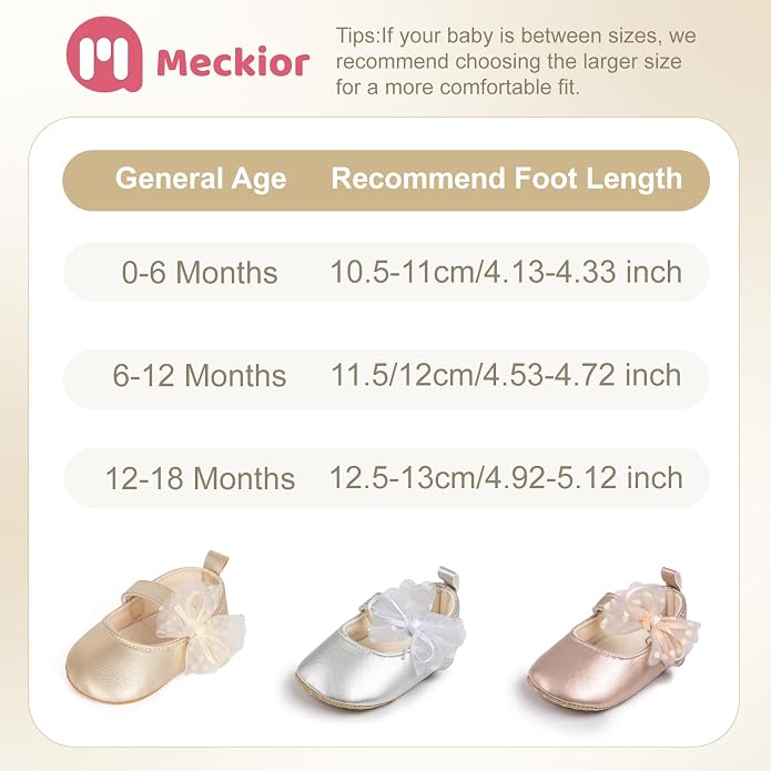 Meckior Infant Baby Girls Soft Sole Bowknot Princess Wedding Dress Mary Jane - Image 4