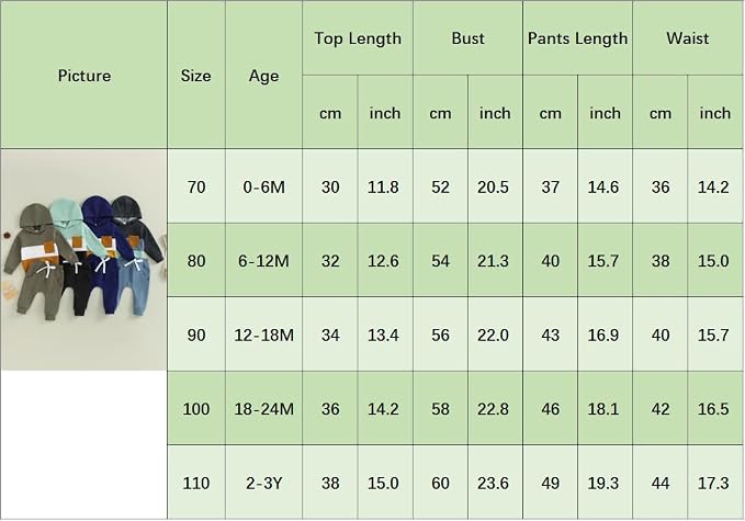 Infant Baby Boy Fall Winter Clothes Outfit Hooded Long Sweatshirt Pant Set - Image 8