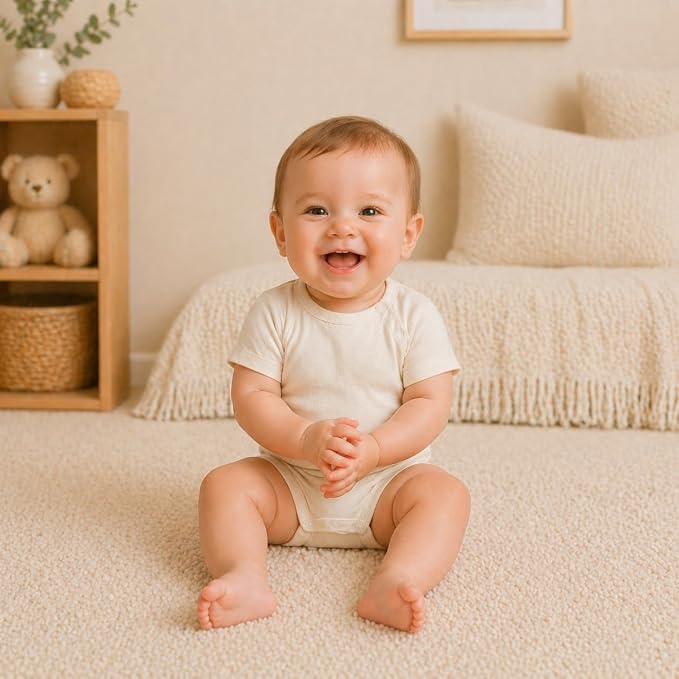 GUISBY Baby Romper 3-Pack Short Sleeve Rayon of Bamboo Bodysuit Set, 0-24M | - Image 6