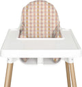Nibble and Rest IKEA Highchair Cushion Cover for Inflatable Cushion, Compatible for IKEA Antilop Highchair Accessories, Stain-Proof&Wipeable Cover(Cushion NOT Included) (Pastelchecks)
