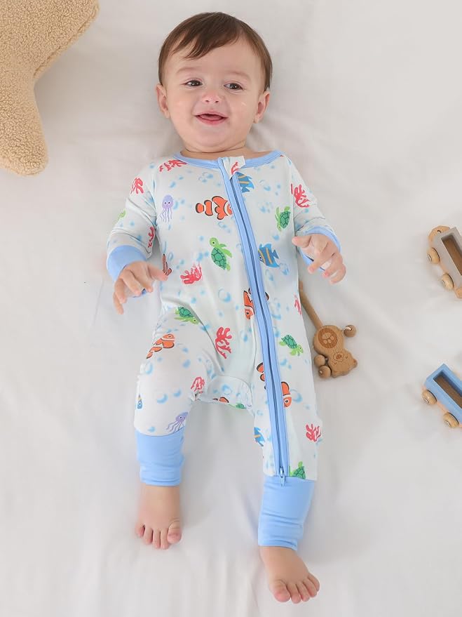 GUISBY Baby Footless Pajamas, Rayon of Bamboo, NB-2T | Rayon of bamboo softness - Image 4