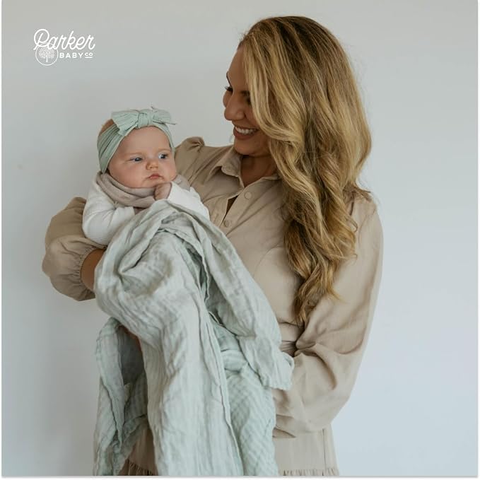 Parker Baby Co. Soft Muslin Baby Swaddle Blankets, 3 Pack - Image 6