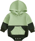 Thorn Tree Newborn Baby Boys Hooded Sweatshirt Long Sleeve Solid Romper Infant by ThornTree