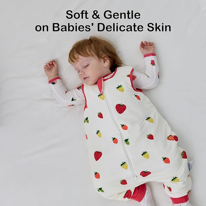 BubblePanda Rayon Made from Bamboo Toddler Sleep Sack with Feet 6-12 Months 1.0 Tog Ultra Soft Toddler Sleeping Sack Baby Sleep Bag Walker Quilted Wearable Blanket with Legs 2-Way Zipper Lightweight