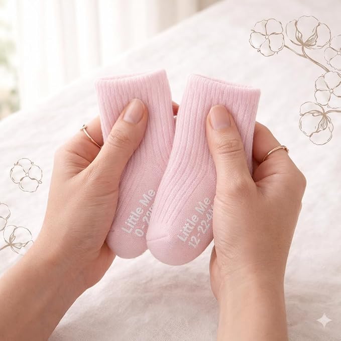 Little Me Baby Socks 16 Pairs | 61% Organic Cotton | Sizes 0-12M & 12-24M | - Image 7