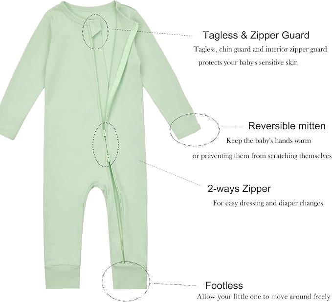 Aablexema Baby Cotton Footless Pajamas - Image 3