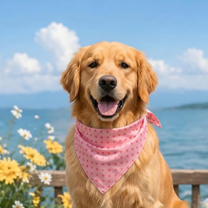 Spring Dog Bandana, Summer Dog Bandanas Boy Girl, Daisy Dog Scarf - Image 6