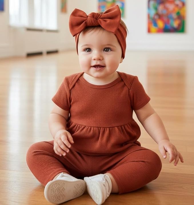 Baby Girl Headbands-Infant, Toddler Cotton Handmade Hairbands - Image 4