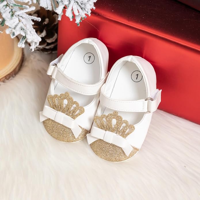 Meckior Infant Baby Girls Soft Sole Bowknot Princess Wedding Dress Mary Jane - Image 3