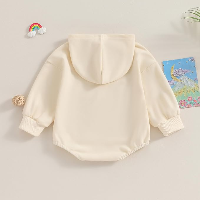Thorn Tree Newborn Baby Boys Hooded Sweatshirt Long Sleeve Solid Romper Infant - Image 3